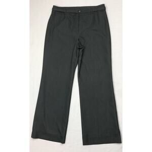 Tahari Arthur Levine Dress Pants Women Petite 10P Gray Lined Wide Leg with Belt